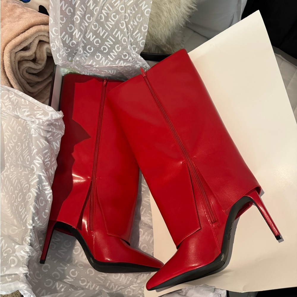 INC International Concepts Women's Red Knee-High Boots